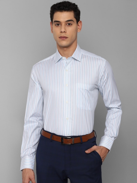 

Luxure by Louis Philippe Men Blue & White Striped Pure Cotton Formal Shirt