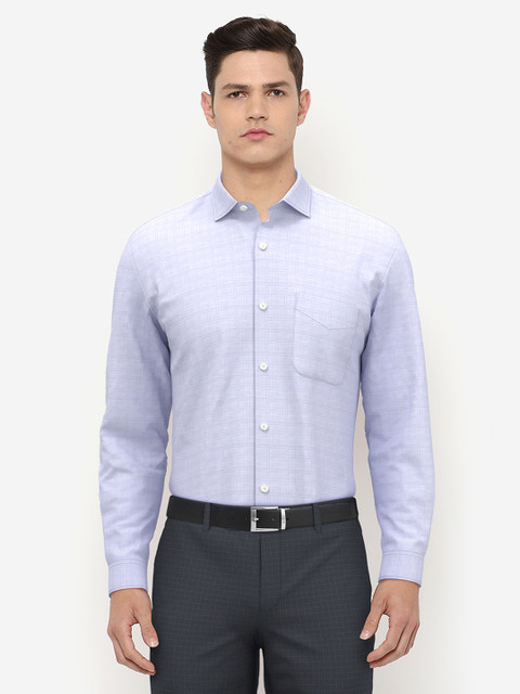 

Peter England Men Blue Slim Fit Checked Formal Shirt