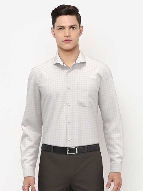 

Peter England Men White Printed Formal Shirt