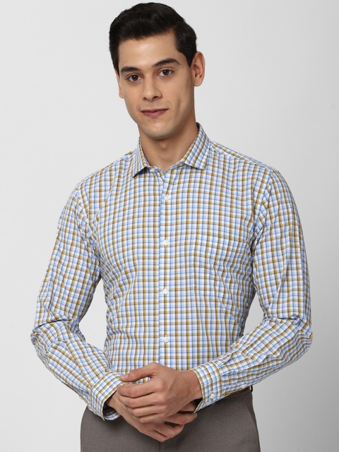 

Peter England Men White & Yellow Checked Formal Shirt