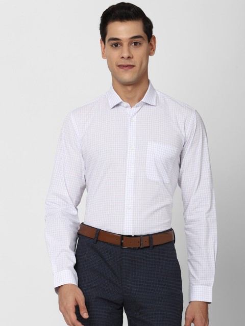 

Peter England Men White Micro Checks Checked Formal Shirt