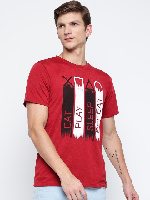 

Pactorn Men Red Typography Printed T-shirt