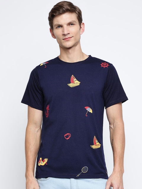

Pactorn Men Blue Printed T-shirt