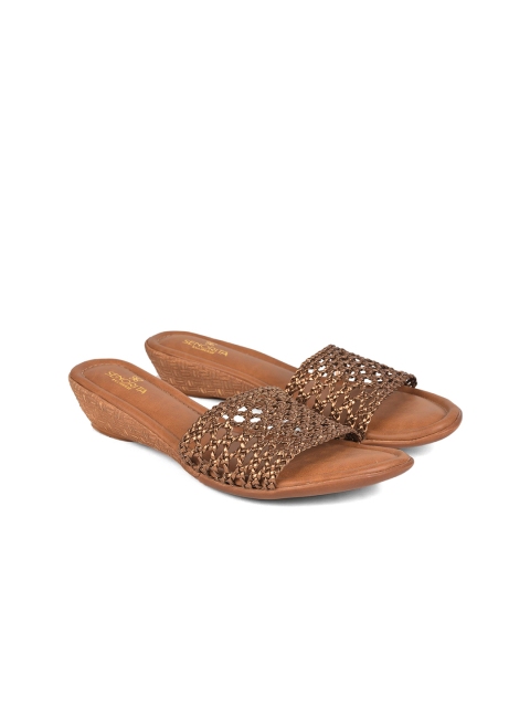 

Liberty Women Gunmetal-Toned Woven Design Sliders, Metallic