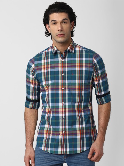 

Van Heusen Sport Men Green Slim Fit Checked Casual Shirt