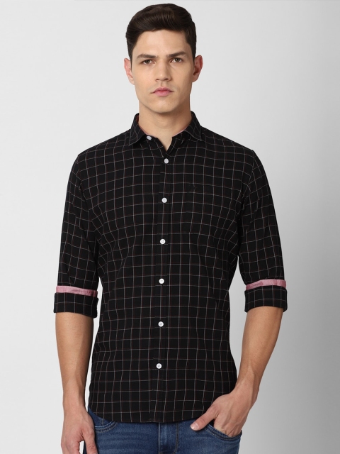 

Van Heusen Sport Men Black Slim Fit Grid Tattersall Checks Checked Casual Shirt