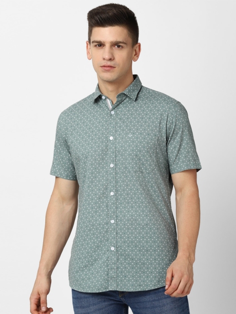 

Van Heusen Sport Men Green Slim Fit Printed Casual Shirt