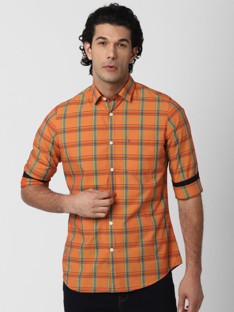 

Van Heusen Sport Men Orange Slim Fit Checked Casual Shirt