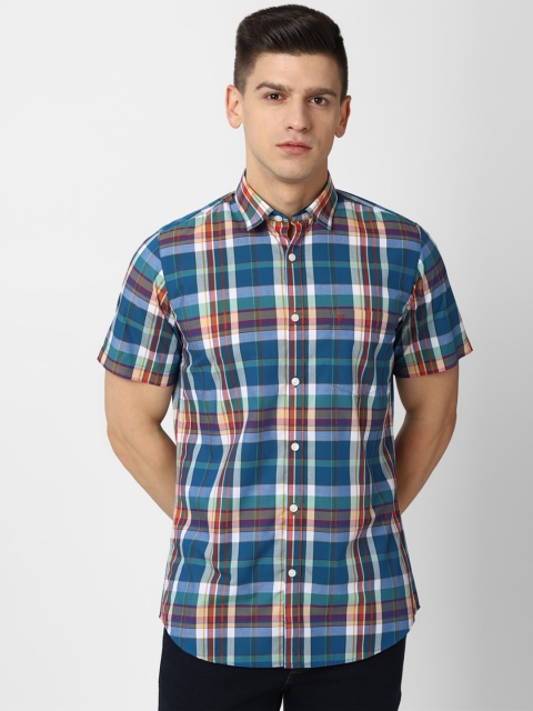 

Van Heusen Sport Men Blue Slim Fit Checked Casual Shirt