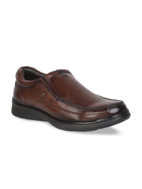 

Liberty Men Tan Brown Solid Leather Formal Slip-Ons