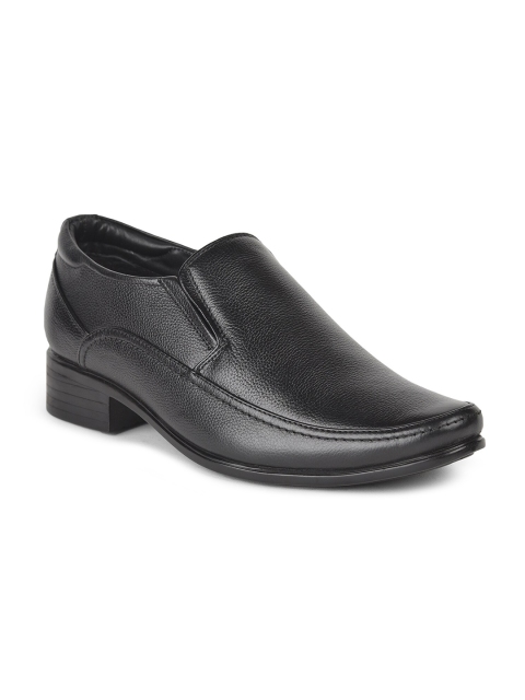 

Liberty Men Black Solid Leather Formal Slip on Shoes