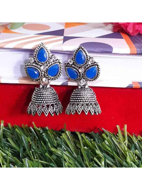 

RICH AND FAMOUS Blue Contemporary Jhumkas Earrings
