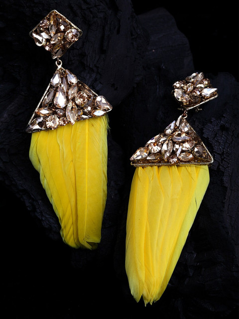 

Bijoux by Priya Chandna Yellow Contemporary Drop Earrings