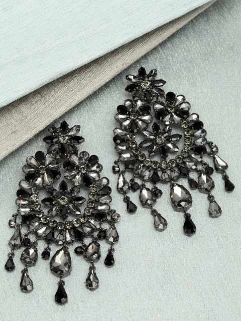 

Bijoux by Priya Chandna Black Contemporary Drop Earrings