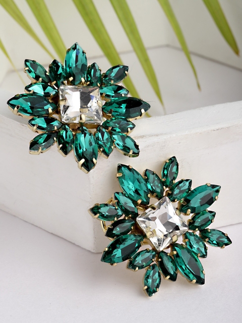 

Bijoux by Priya Chandna Green Contemporary Studs Earrings