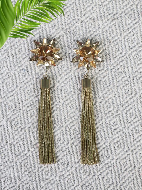 

Bijoux by Priya Chandna Gold-Toned Contemporary Drop Earrings