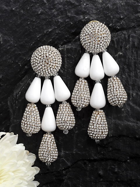 

Bijoux by Priya Chandna White Contemporary Drop Earrings