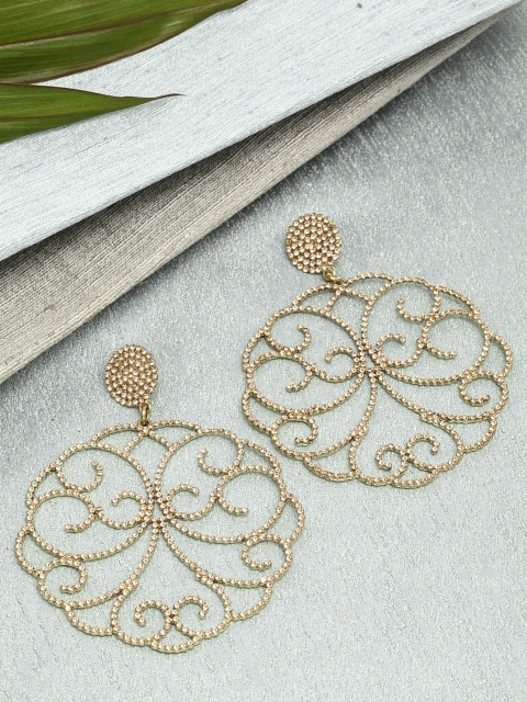 

Bijoux by Priya Chandna Gold-Toned Contemporary Drop Earrings