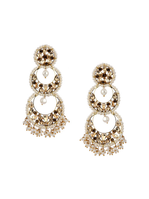 

Bijoux by Priya Chandna Gold-Toned Contemporary Drop Earrings