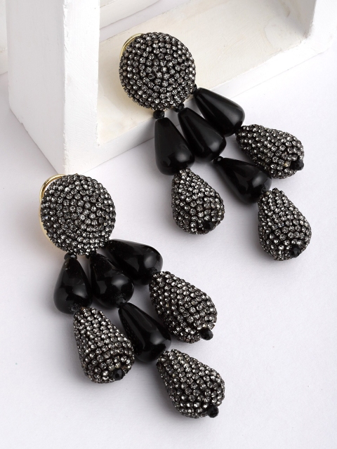 

Bijoux by Priya Chandna Black Contemporary Drop Earrings
