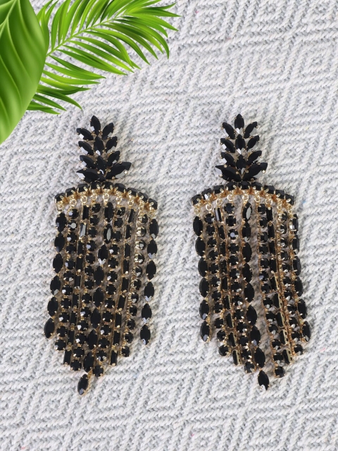 

Bijoux by Priya Chandna Black Contemporary Drop Earrings
