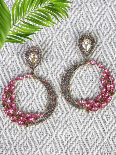 

Bijoux by Priya Chandna Fuchsia Contemporary Drop Earrings