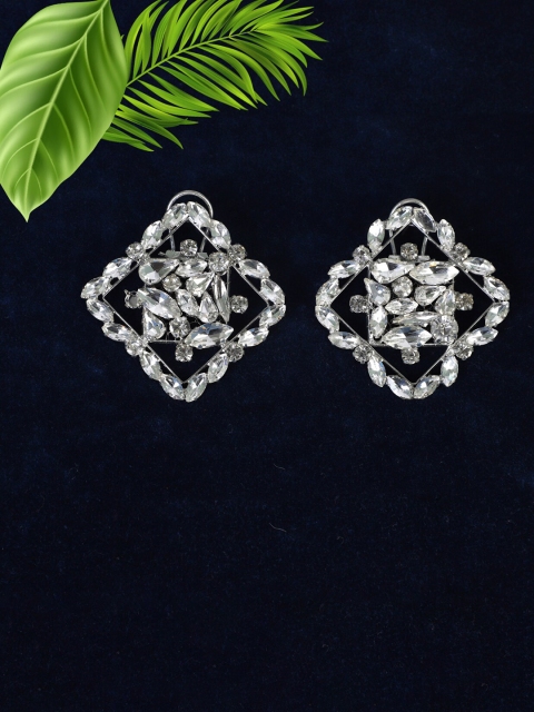 

Bijoux by Priya Chandna Silver-Toned Contemporary Studs Earrings