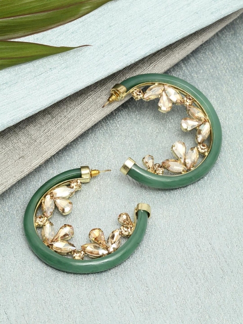 

Bijoux by Priya Chandna Green Contemporary Hoop Earrings