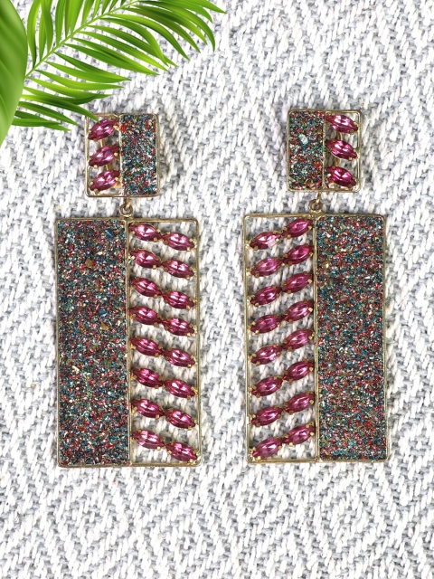 

Bijoux by Priya Chandna Fuchsia Contemporary Drop Earrings