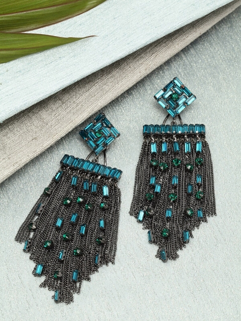 

Bijoux by Priya Chandna Teal Contemporary Drop Earrings