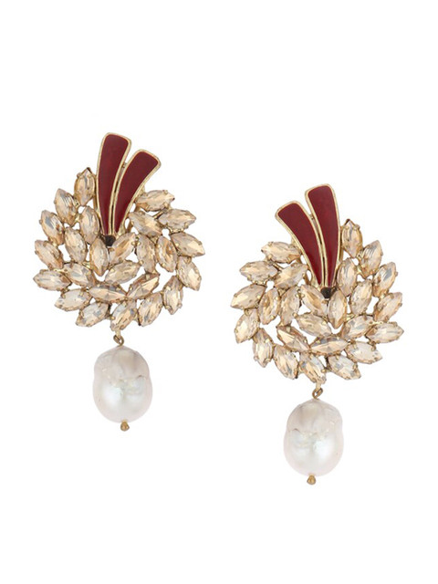 

Bijoux by Priya Chandna Gold-Toned Contemporary Drop Earrings