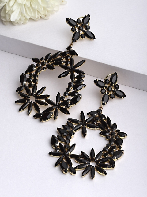 

Bijoux by Priya Chandna Black Contemporary Drop Earrings