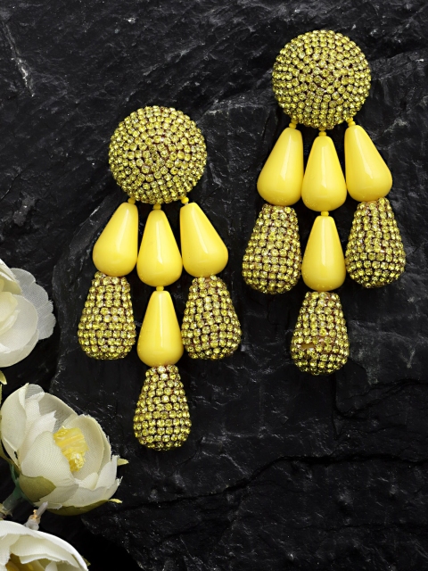 

Bijoux by Priya Chandna Yellow Contemporary Drop Earrings