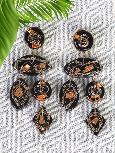 

Bijoux by Priya Chandna Black Contemporary Drop Earrings