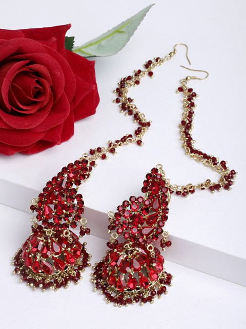 

Bijoux by Priya Chandna Red Contemporary Jhumkas Earrings