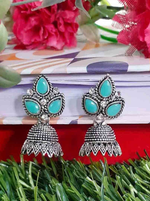 

RICH AND FAMOUS Multicoloured Contemporary Jhumkas Earrings, Multi