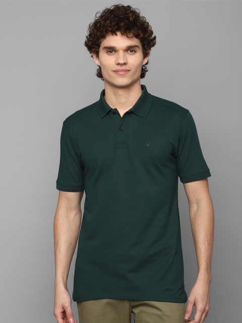 

Allen Solly Men Green Solid Polo Collar T-shirt