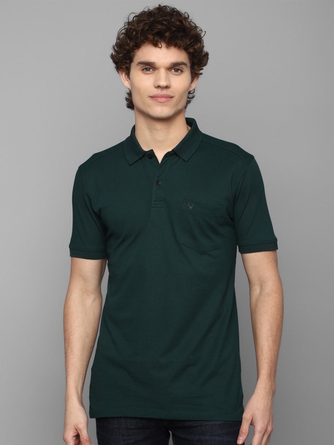 

Allen Solly Men Green Solid Polo Collar T-shirt