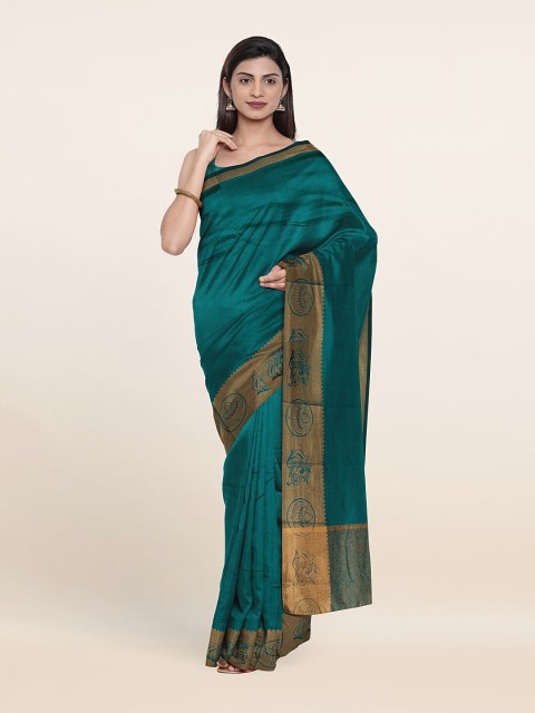

Pothys Green & Gold-Toned Art Silk Saree