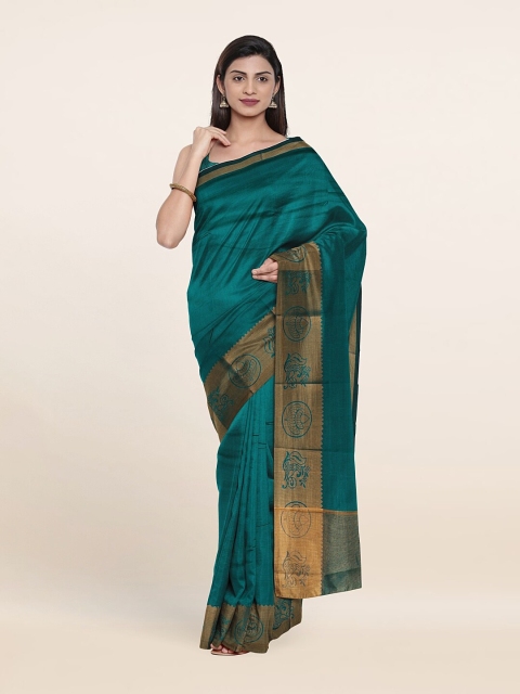 

Pothys Green & Gold-Toned Art Silk Saree