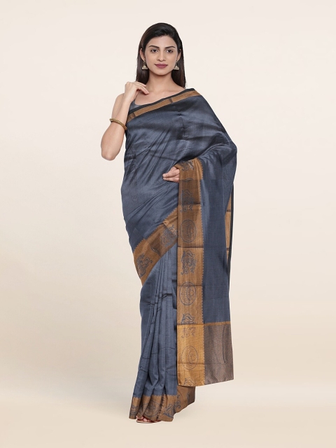 

Pothys Grey & Gold-Toned Art Silk Saree