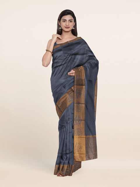 

Pothys Grey & Brown Woven Design Zari Art Silk Saree