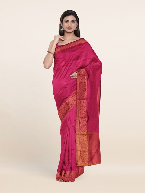 

Pothys Pink & Gold-Toned Zari Art Silk Saree