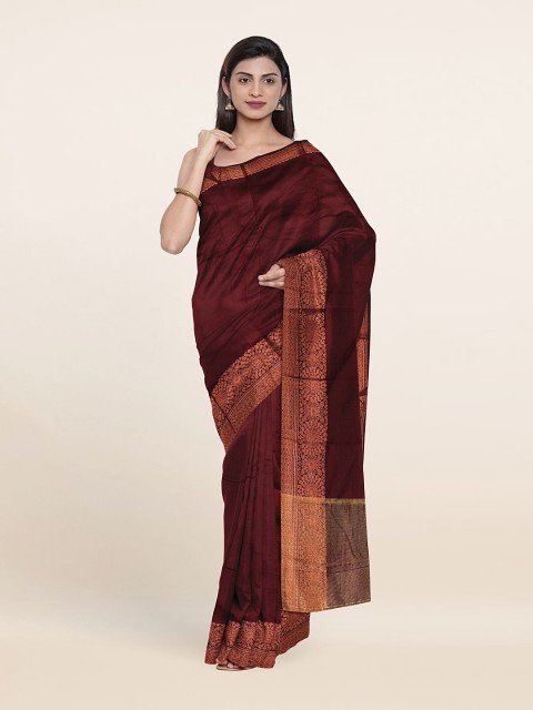 

Pothys Maroon & Gold-Toned Art Silk Saree