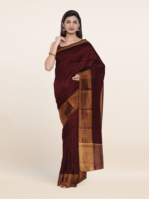 

Pothys Brown & Gold-Toned Art Silk Saree