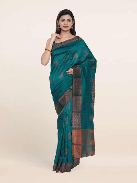 

Pothys Green & Gold-Toned Ethnic Motifs Zari Art Silk Saree