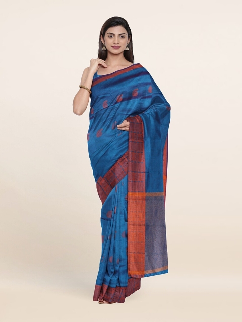 

Pothys Blue & Orange Woven Design Art Silk Saree