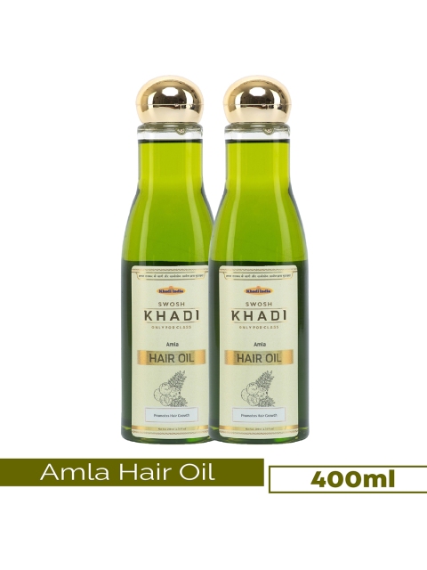 

SWOSH Set Of 2 Khadi Amla Bhringraj Hair Oil 400ml, Transparent