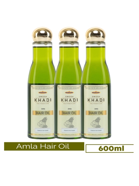

SWOSH Set Of 3 Khadi Amla Bhringraj Hair Oil 600ml, Transparent