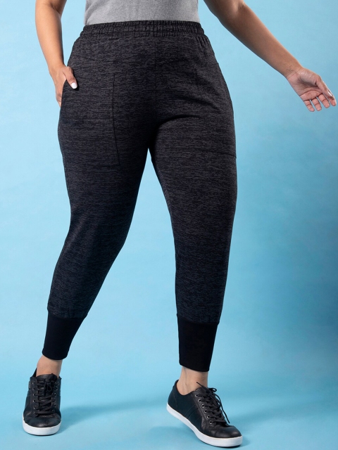 

Instafab Plus Women Black Solid Cotton Track Pants